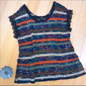 Free People Colorful Tunic Sweater